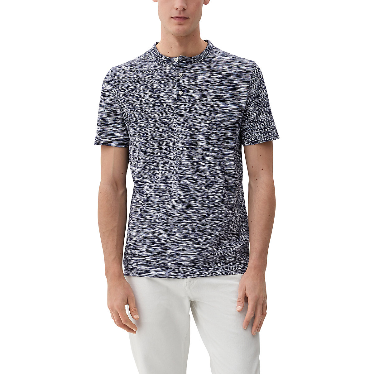 s.Oliver T-Shirt mit Henleyausschnitt T-Shirts blau