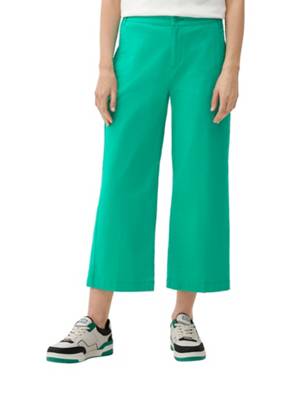 s.Oliver Regular: Culotte mit High Rise-Bund 3/4-Hosen grün
