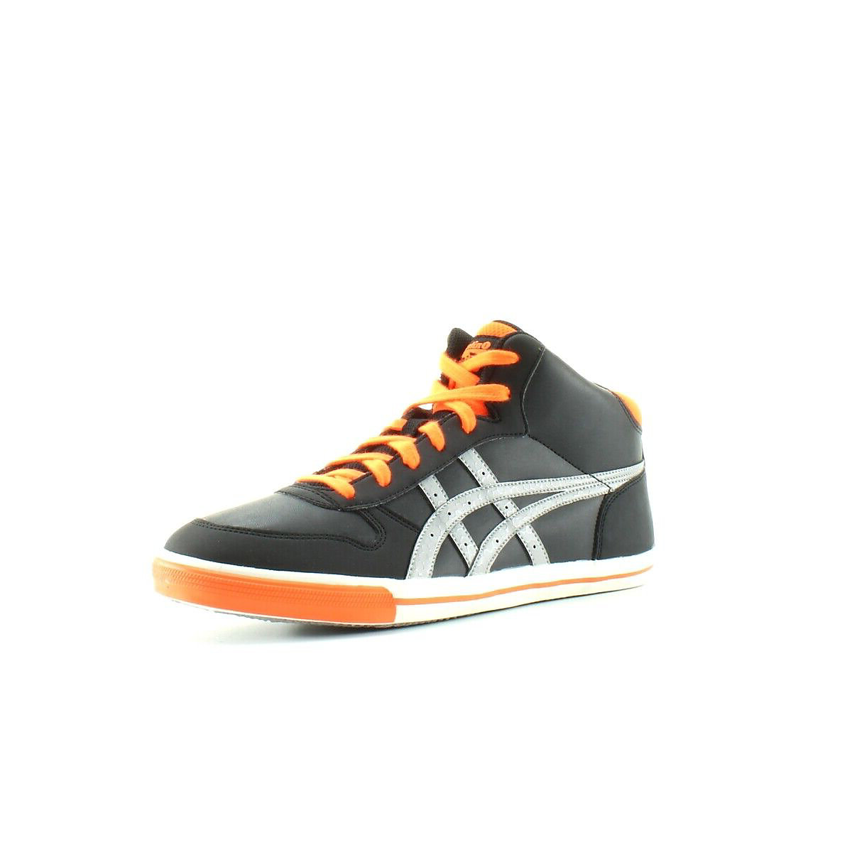 ASICS AARON MT GS Schwarz Orange Grau Kinder Sneakers Schuhe für Jungen schwarz