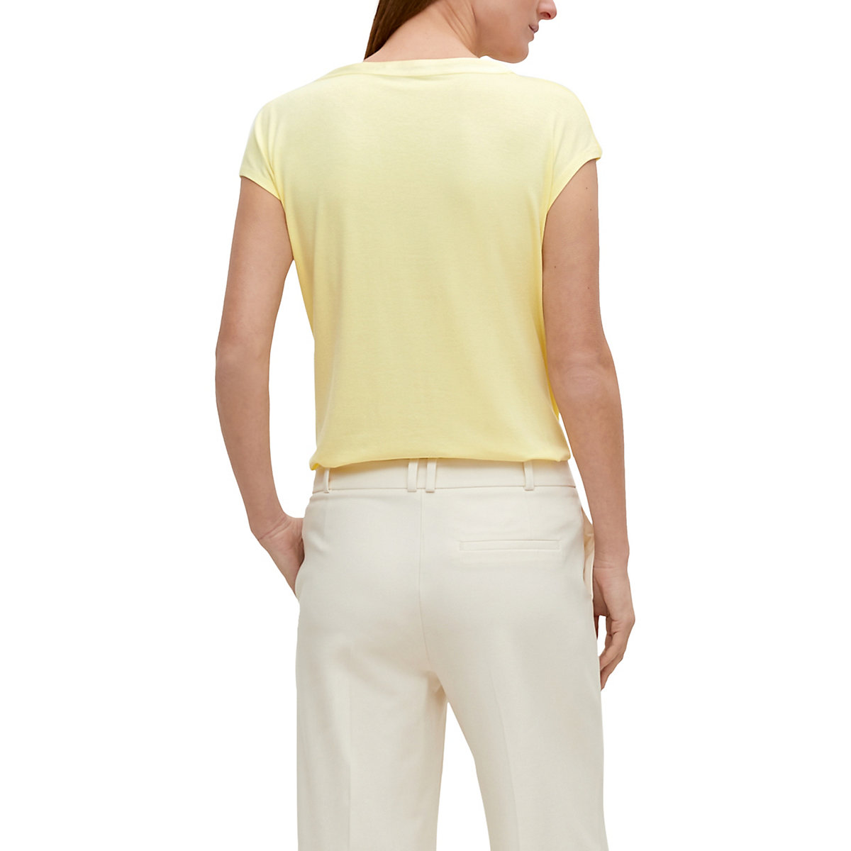 comma T-Shirt mit Tunika-Ausschnitt Tops gelb