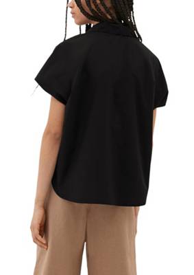 QS by s.Oliver Blusenshirt im Boxy-Fit Kurzarmblusen schwarz