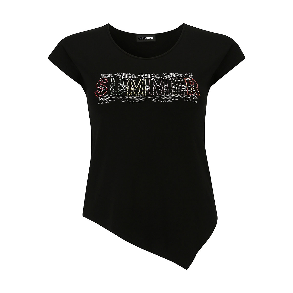 Doris Streich T-Shirt T-Shirt mit Plättchen-Motiv T-Shirts bunt