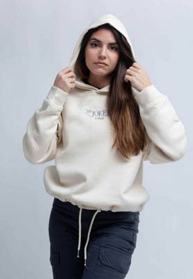 THE JOKERS Kapuzensweatshirt Woman Basic Hoodie Kapuzenpullover ecru