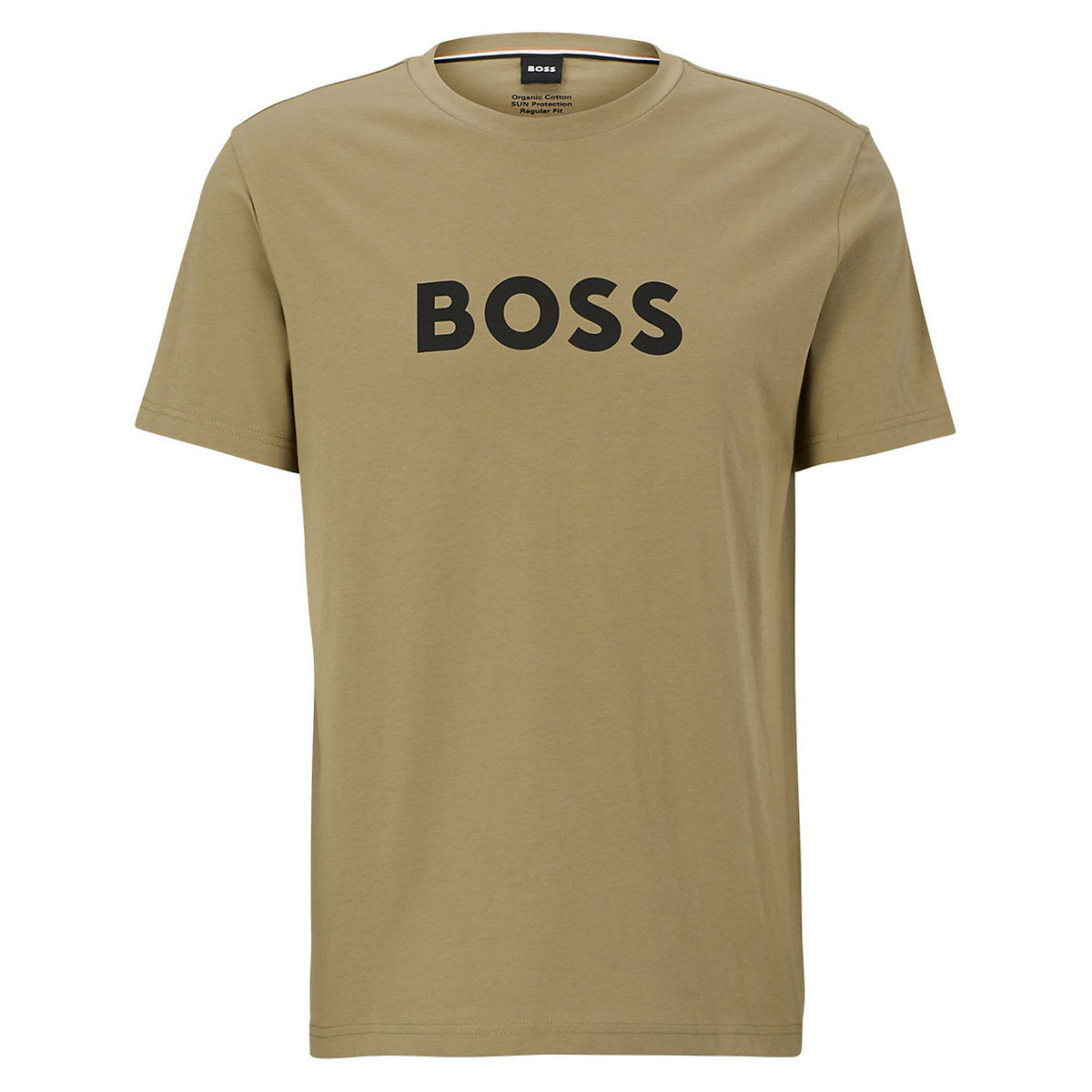 BOSS Herren T-Shirt T-Shirt RN Rundhals Kurzarm großer Logoprint Baumwolle T-Shirts oliv
