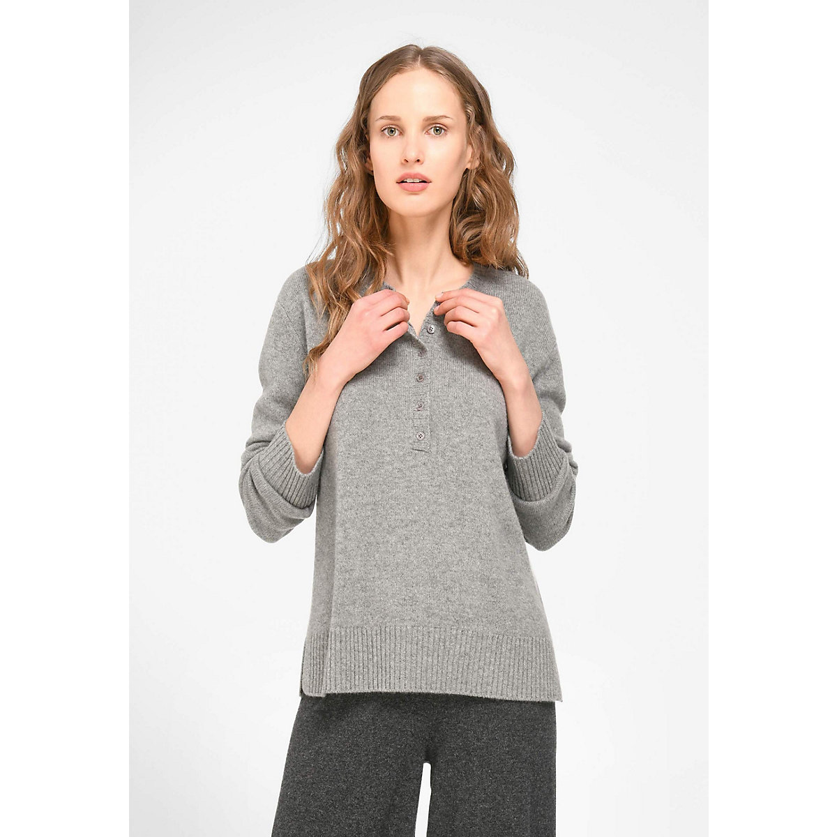 Include Rundhals-Pullover New Wool Pullover grau
