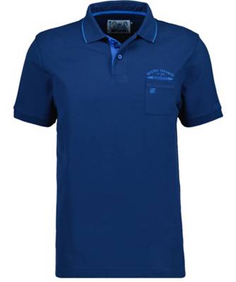 RAGMAN Piqué-Polo mit Brusttasche T-Shirts blau