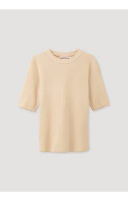 hessnatur Kurzarm-Pullover aus reiner Bio-Baumwolle natur