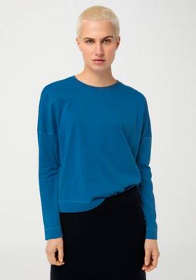 hessnatur Langarm-Shirt Langarm aus reiner Bio-Baumwolle blau