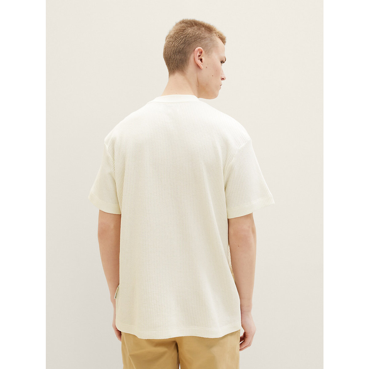 TOM TAILOR Denim T-Shirt T-Shirt mit Waffelstruktur T-Shirts offwhite CU9854