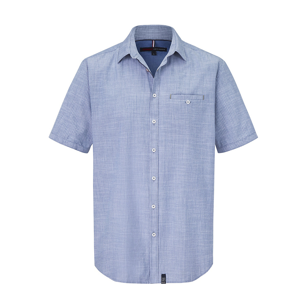 PADDOCK'S® Baumwollhemd mit dezentem Karomuster Short sleeve blau