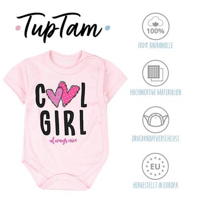 TupTam Baby Mädchen Kurzarm Wickelbody 5er Set für Mädchen apricot