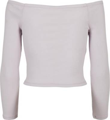 Urban Classics Damen Ladies Off Shoulder Rib Longsleeve Black lila