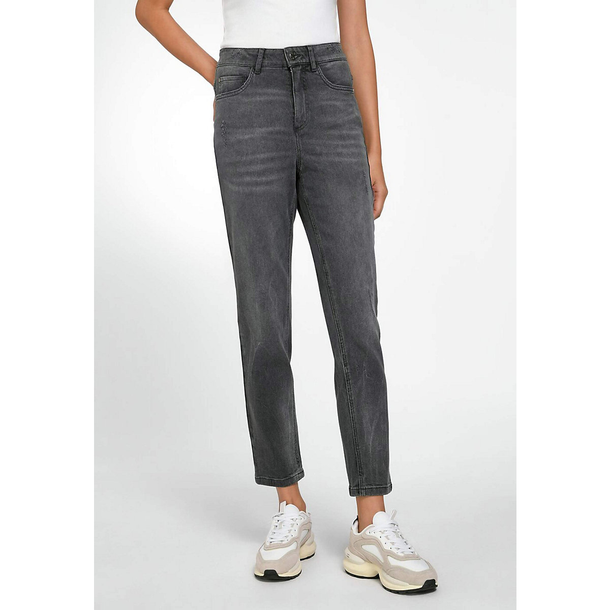 BASLER 5-Pocket Jeans Cotton Jeanshosen grau