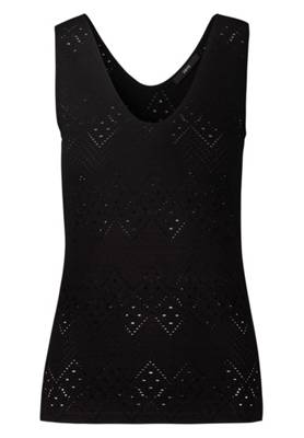 zero zero Top mit Ajour Details schwarz