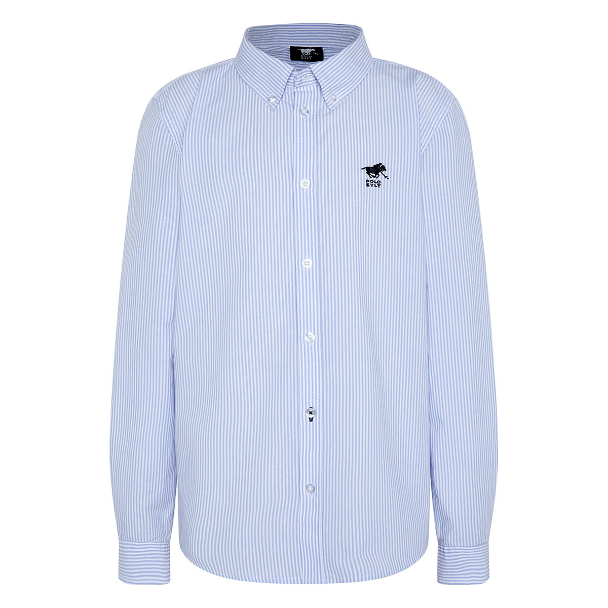 POLO SYLT Hemd aus Baumwolle mit Streifen Langarmhemden für Jungen hellblau