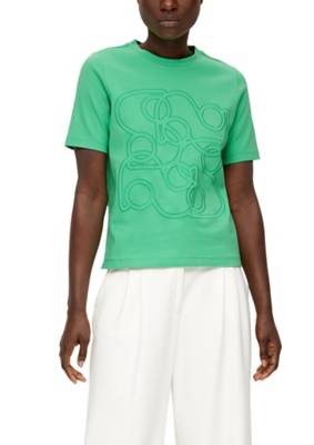 s.Oliver BLACK LABEL T-Shirt mit Stickerei T-Shirts grün