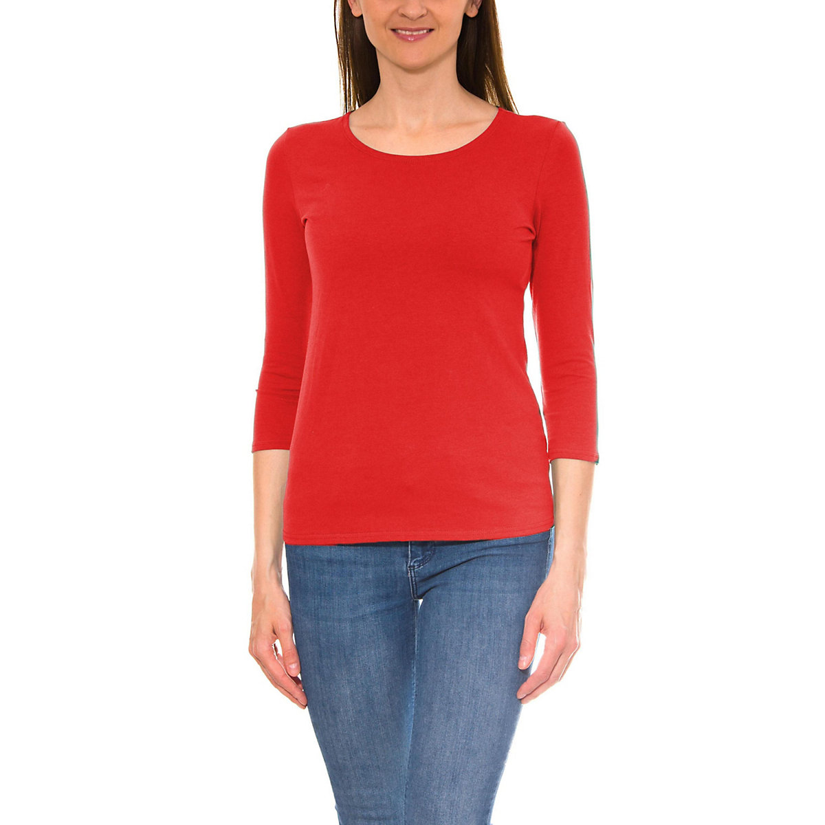 Alkato Damen Shirt 3/4 Arm mit Rundhals rot Modell 1