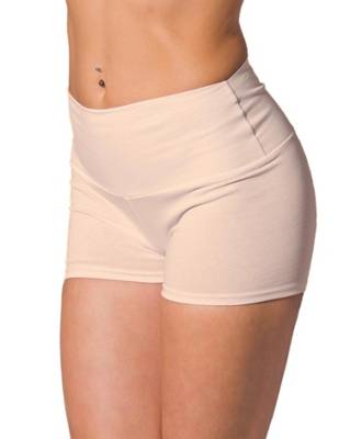 Alkato Damen Sport Shorts mit Hohem Bund beige