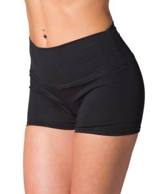 Alkato Damen Sport Shorts mit Hohem Bund schwarz Modell 3