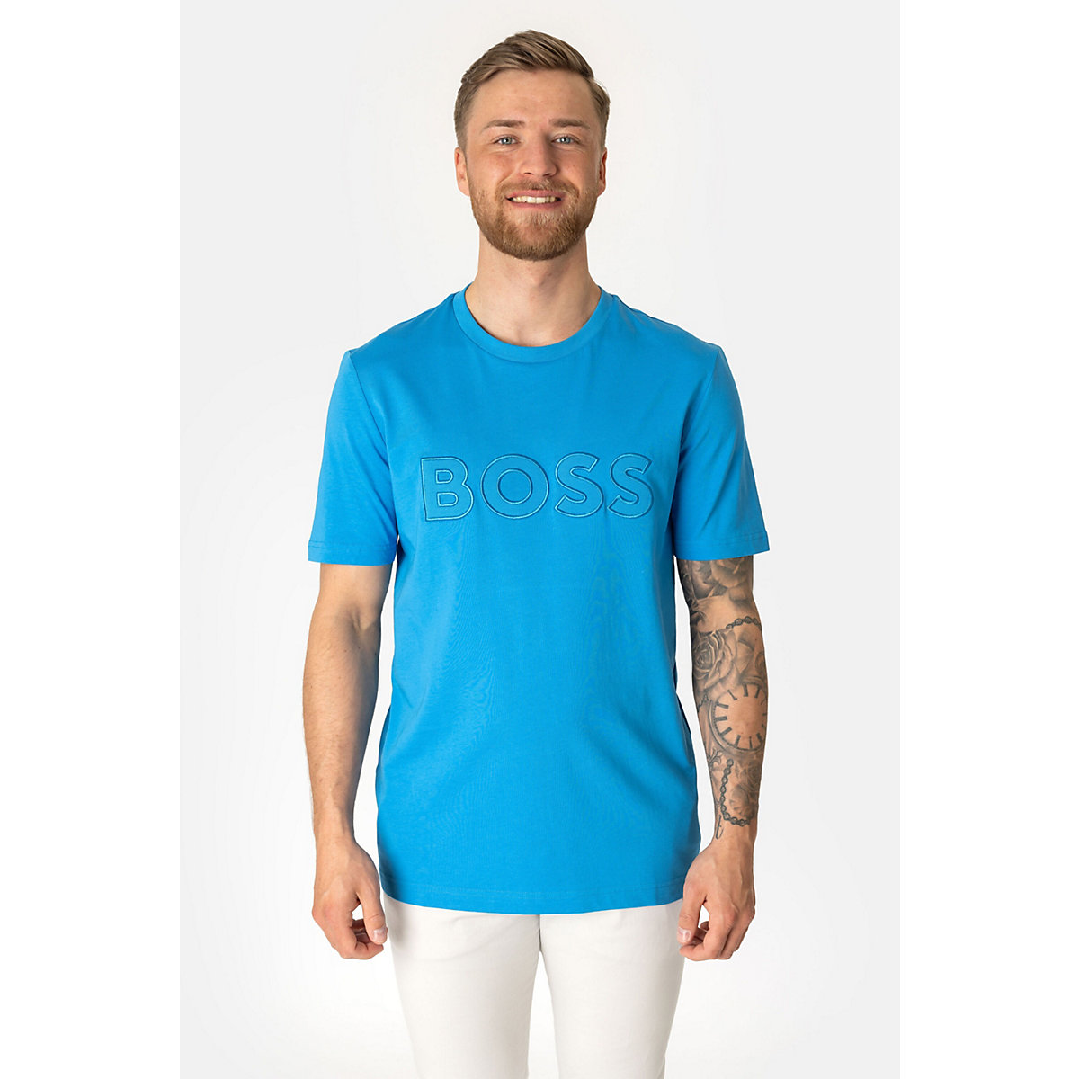 BOSS T-Shirt Tiburt blau