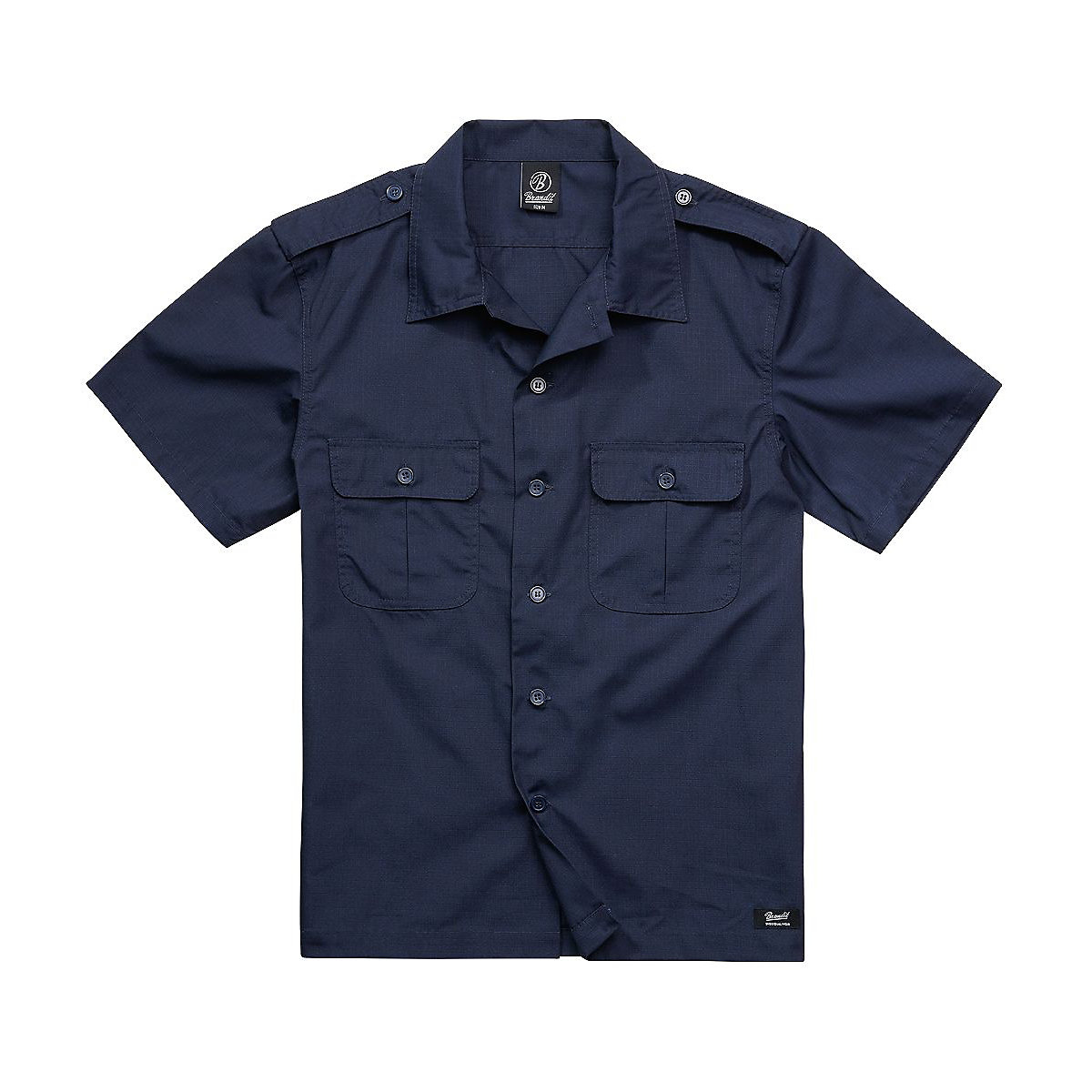 Brandit Hemd US Shirt Ripstop 1/2 Arm in Black blau