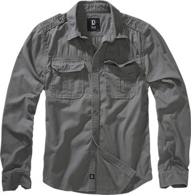 Brandit Hemd Vintage Shirt Longsleeve in Olive grau