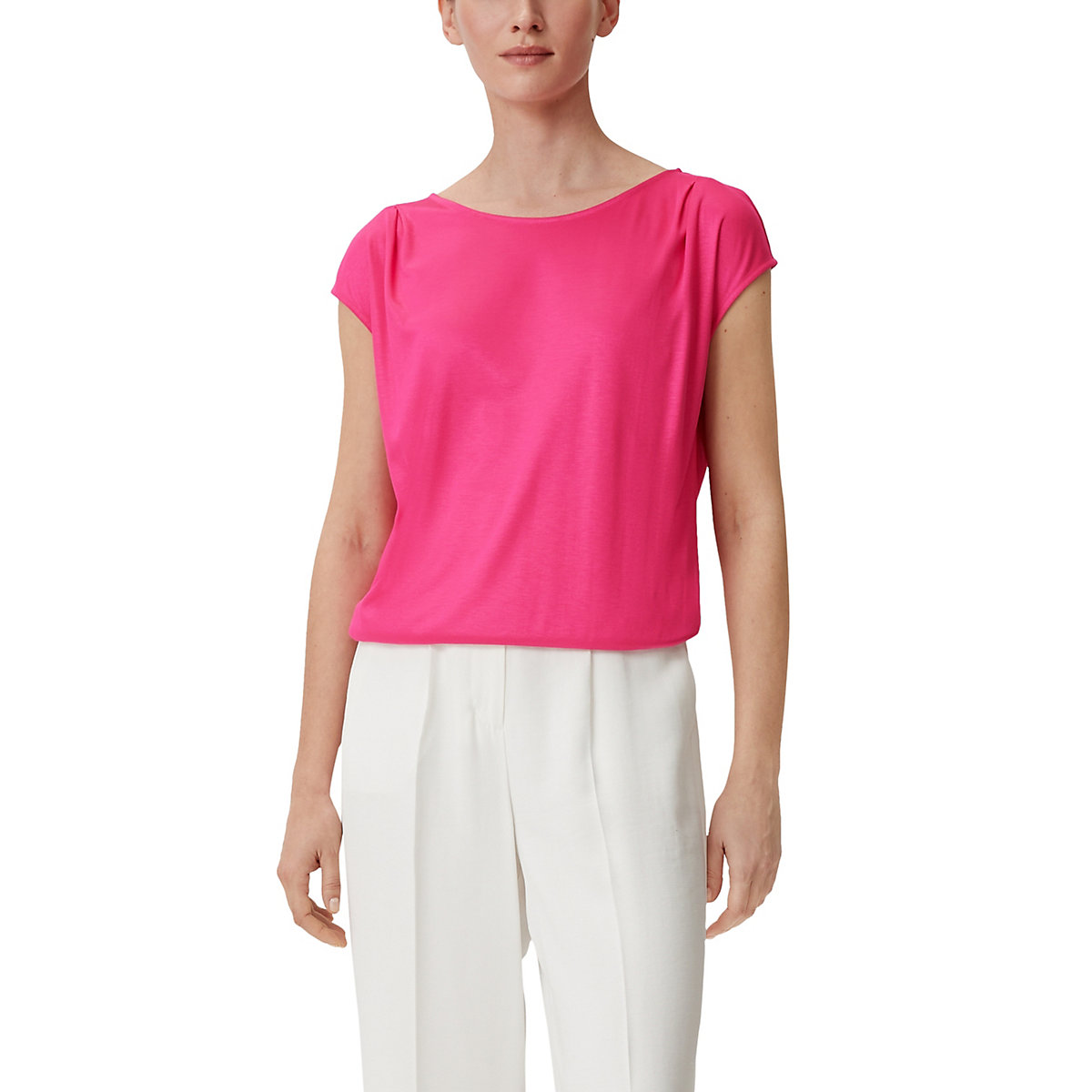 comma Blusenshirt mit Falten-Details T-Shirts pink