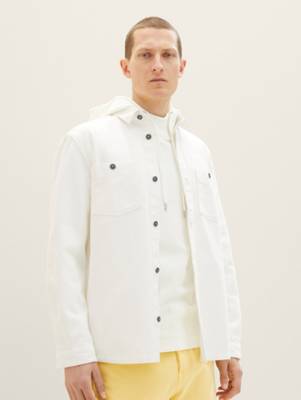 TOM TAILOR Blusen &amp; Shirts Jeans Overshirt Langarmhemden weiß XR8805