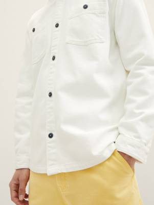 TOM TAILOR Blusen &amp; Shirts Jeans Overshirt Langarmhemden weiß XR8805