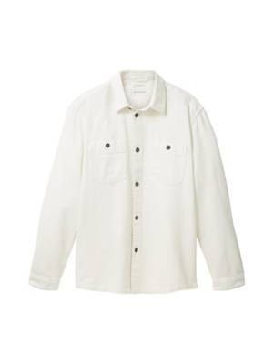 TOM TAILOR Blusen &amp; Shirts Jeans Overshirt Langarmhemden weiß XR8805