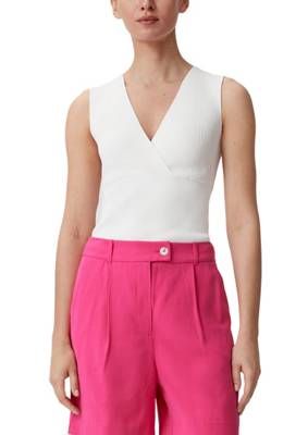 comma Stricktop aus Viskosemix Tops weiß