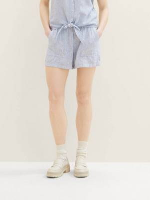 TOM TAILOR Denim Hosen & Chino Shorts mit Leinen Shorts weiß