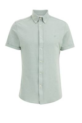 WE Fashion Heren slim fit overhemd Langarmhemden grün