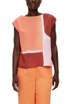 s.Oliver BLACK LABEL Blusenshirt im Fabricmix T-Shirts orange