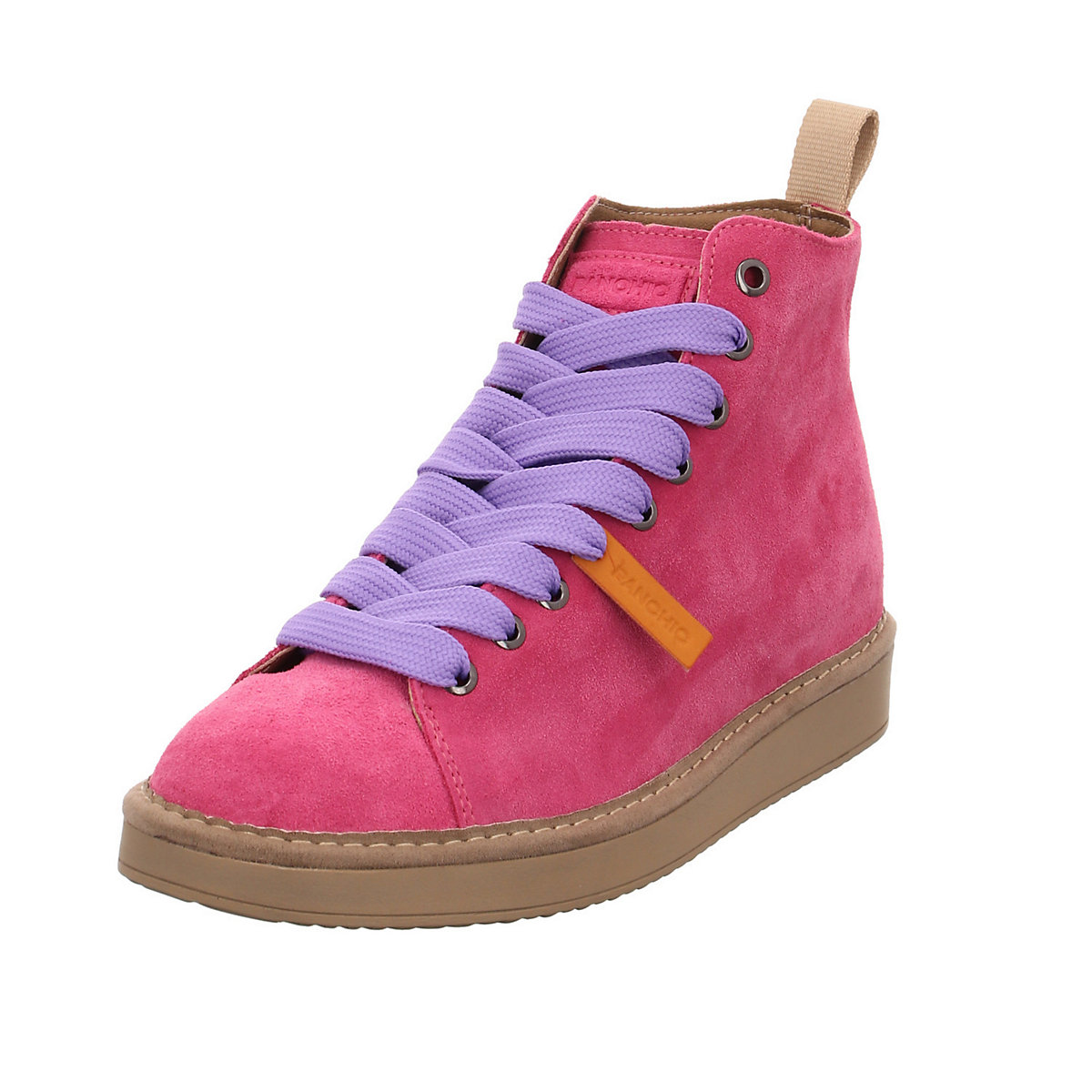 Damen Stiefeletten Schuhe P01 Boots Elegant Freizeit Veloursleder uni Schnürstiefeletten pink