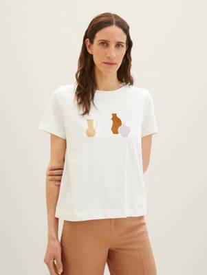 TOM TAILOR T-Shirt Loose Fit T-Shirt T-Shirts weiß