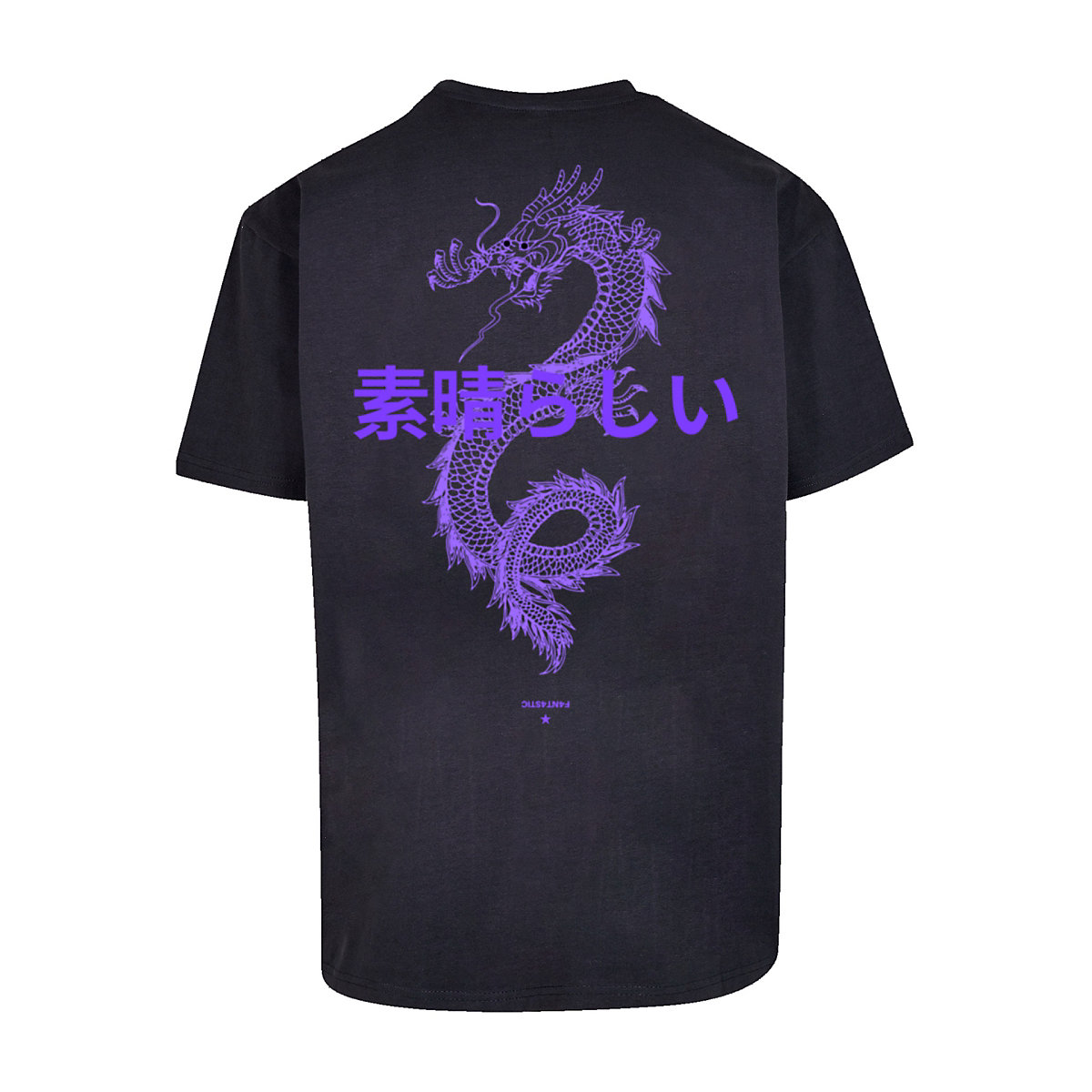 F4NT4STIC PLUS SIZE Dragon Drache Japan T-Shirts dunkelblau