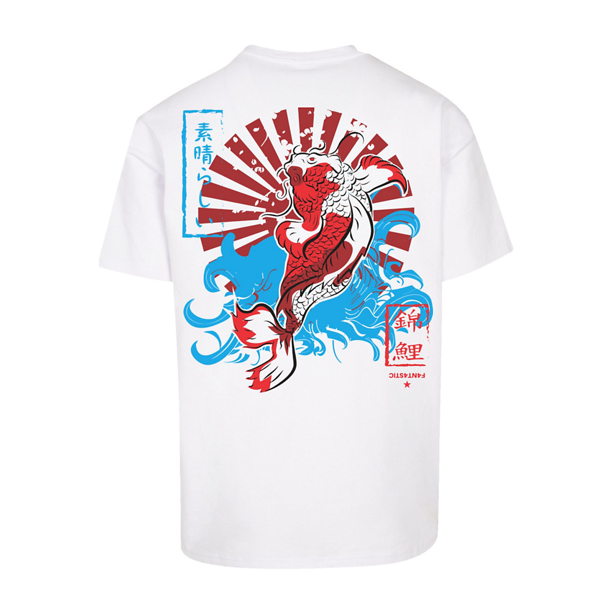 F4NT4STIC PLUS SIZE Japan Koi T-Shirts weiß