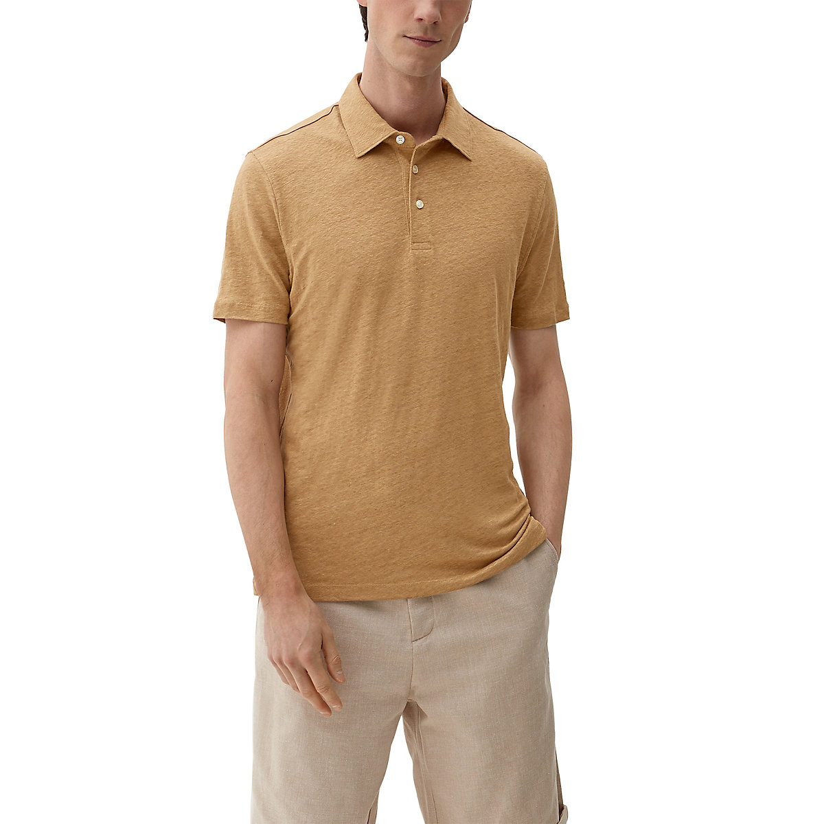 s.Oliver Poloshirt aus Leinen T-Shirts braun