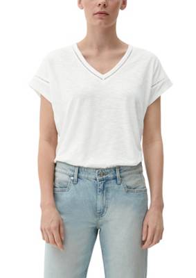 s.Oliver T-Shirt mit Zierborte T-Shirts creme