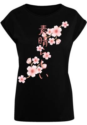 F4NT4STIC PLUS SIZE Kirschblüten Asien T-Shirts schwarz