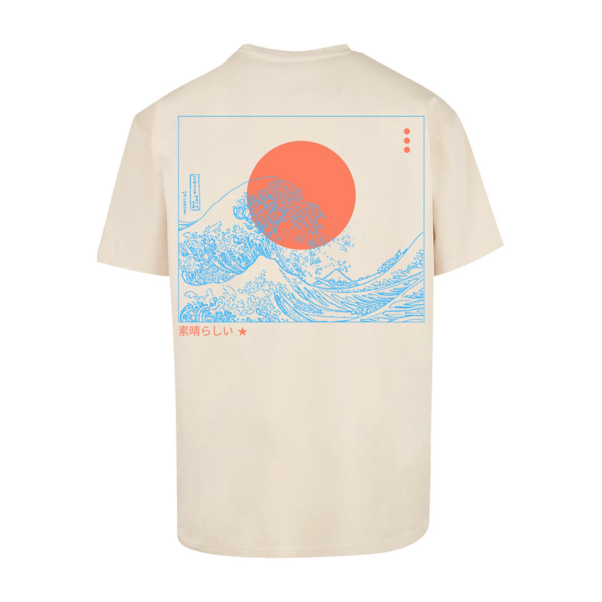 F4NT4STIC PLUS SIZE Kanagawa Welle T-Shirts sand