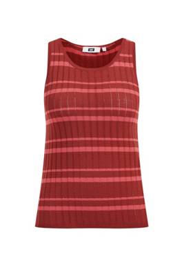 WE Fashion Damentop mit Lochmuster Pullover rot