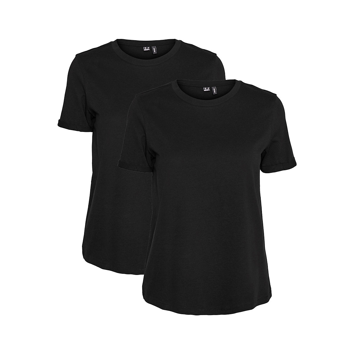 VERO MODA 2er Pack Basic T-Shirt VMPAULA schwarz