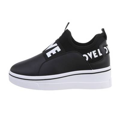 Ital-Design Sneakers Low Keilabsatz/Wedge schwarz/weiß