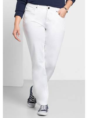 sheego Hose Stoffhosen weiß