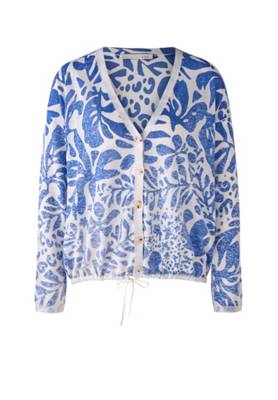 oui Strickjacke schwarz/blau