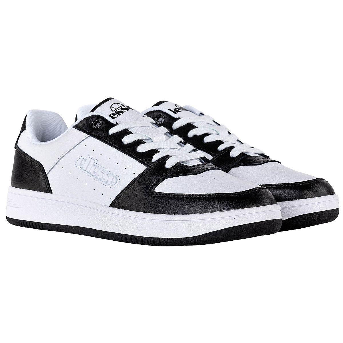 ellesse Herren Sneaker PANARO Turnschuh Leder Schnürung Logo Sneakers Low schwarz/weiß