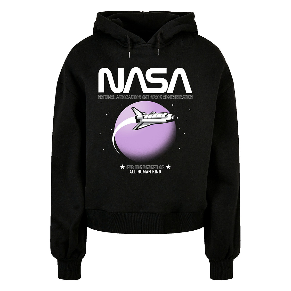 F4NT4STIC NASA Shuttle Orbit Damen Organic Oversize Hoodie Kapuzenpullover schwarz
