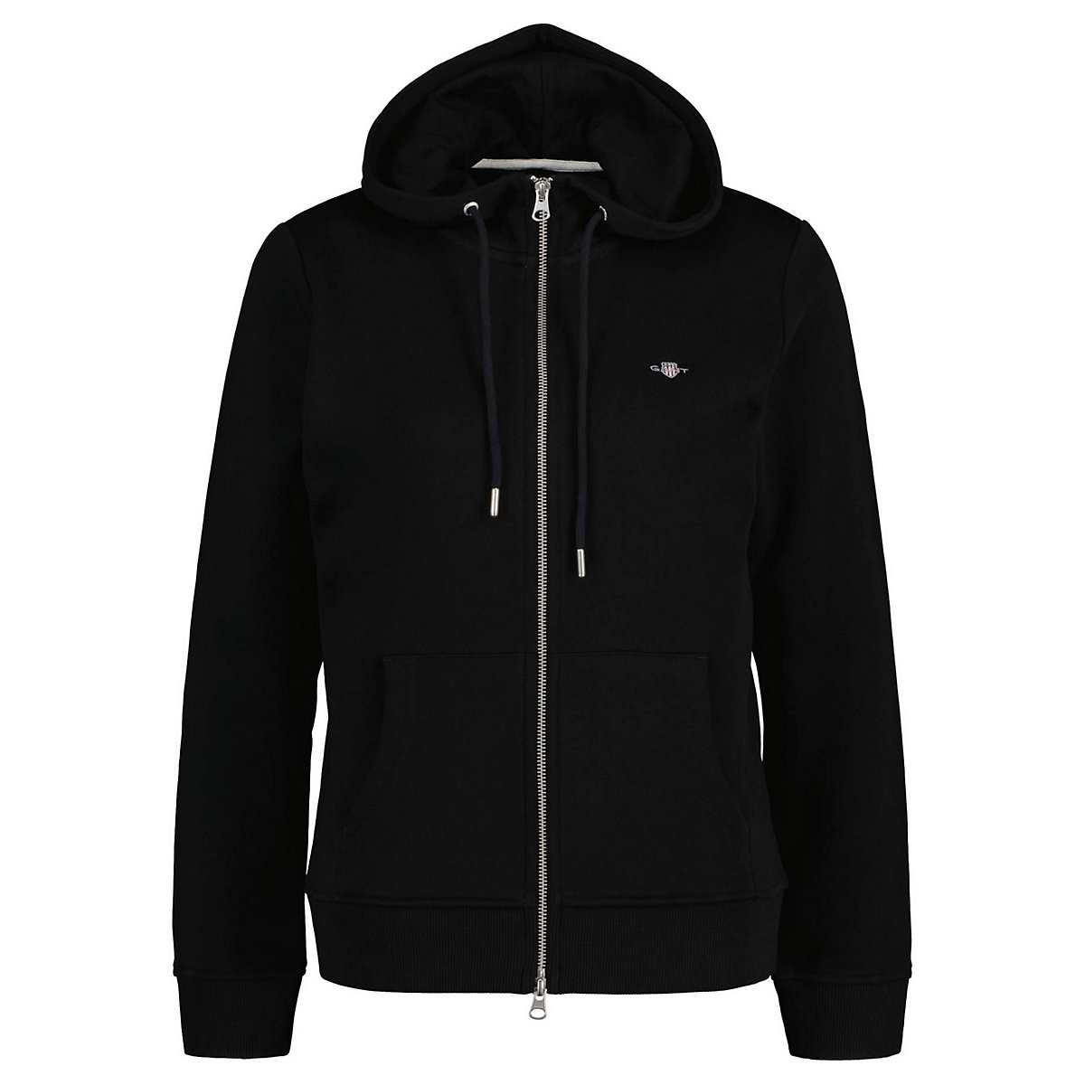 GANT Damen Sweatjacke REGULAR SHIELD ZIP HOODIE Kapuzen-Jacke Logo Sweatshirts schwarz